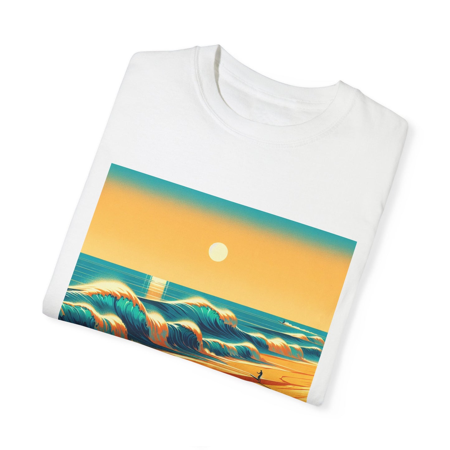 Sunset Waves Unisex Garment-Dyed T-Shirt - Beach Vibes for Summer Adventures