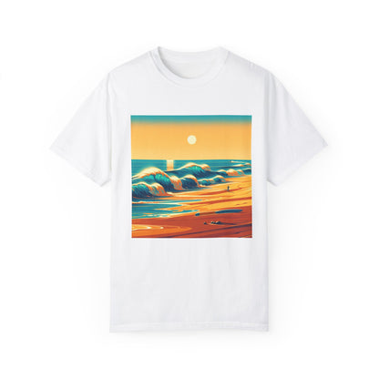 Sunset Waves Unisex Garment-Dyed T-Shirt - Beach Vibes for Summer Adventures