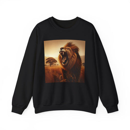 Majestic Lion Crewneck Sweatshirt for Wildlife Lovers