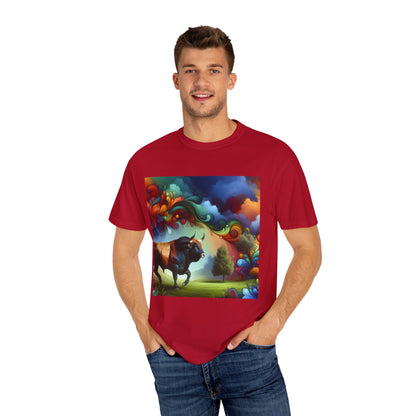 Colorful Bull Graphic Unisex T-shirt for Nature Lovers