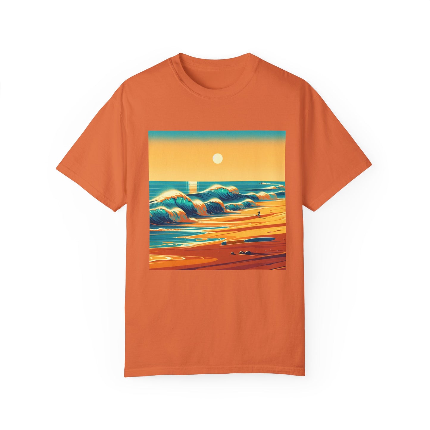 Sunset Waves Unisex Garment-Dyed T-Shirt - Beach Vibes for Summer Adventures