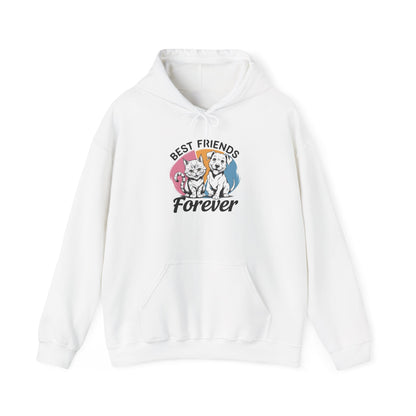 Best Friends Forever Unisex Hoodie - Cute Cat & Dog Design