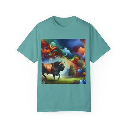 Colorful Bull Graphic Unisex T-shirt for Nature Lovers