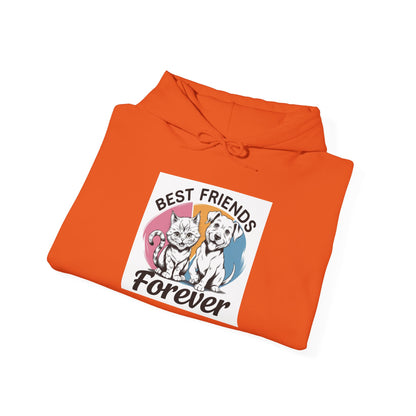 Best Friends Forever Unisex Hoodie - Cute Cat & Dog Design