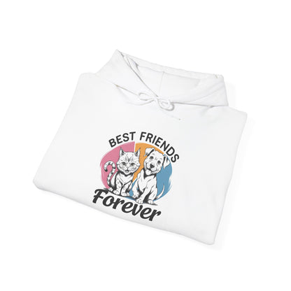 Best Friends Forever Unisex Hoodie - Cute Cat & Dog Design