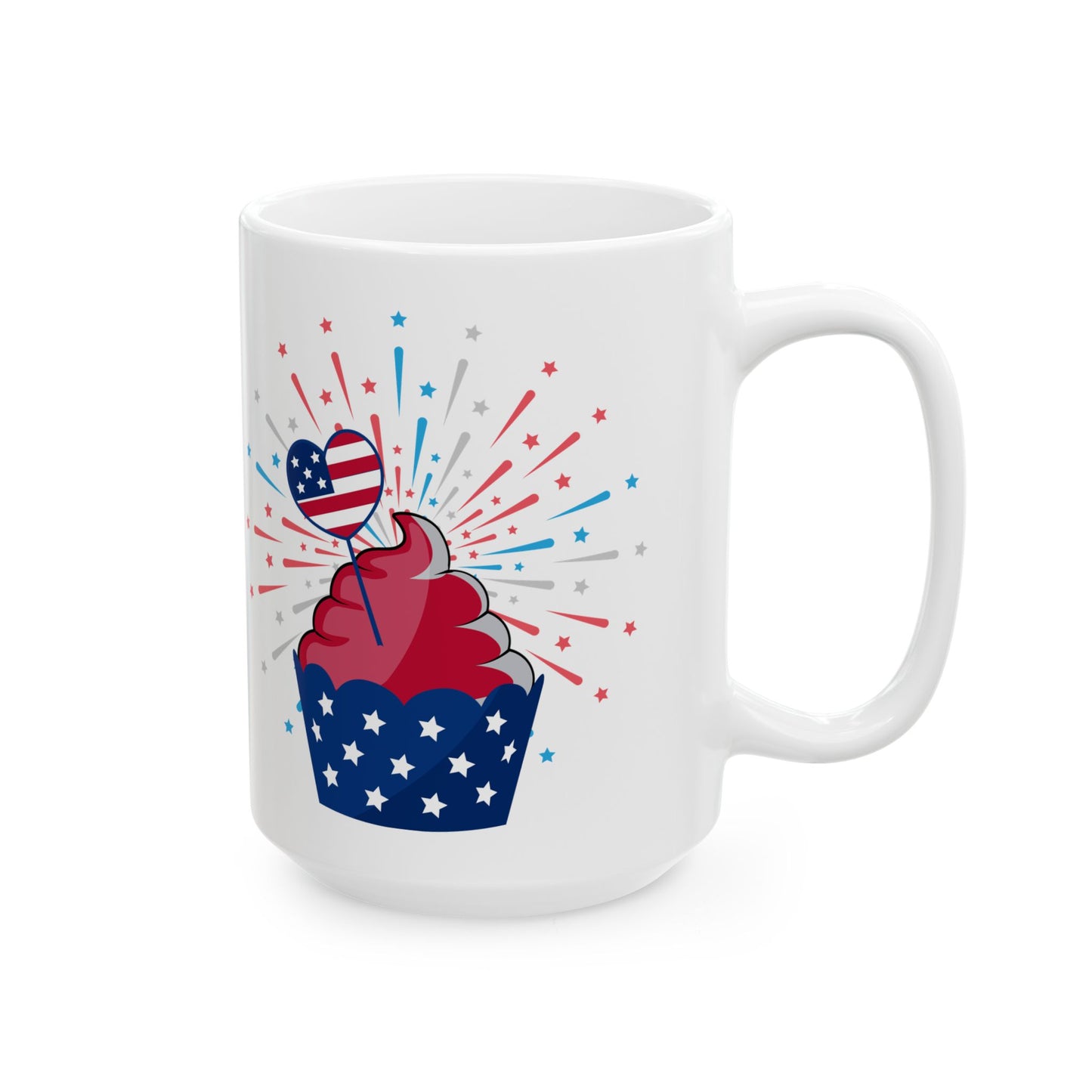 Patriotic Celebration Ceramic Mug - 11oz & 15oz, Ideal for 4th of July and Fun Gathering