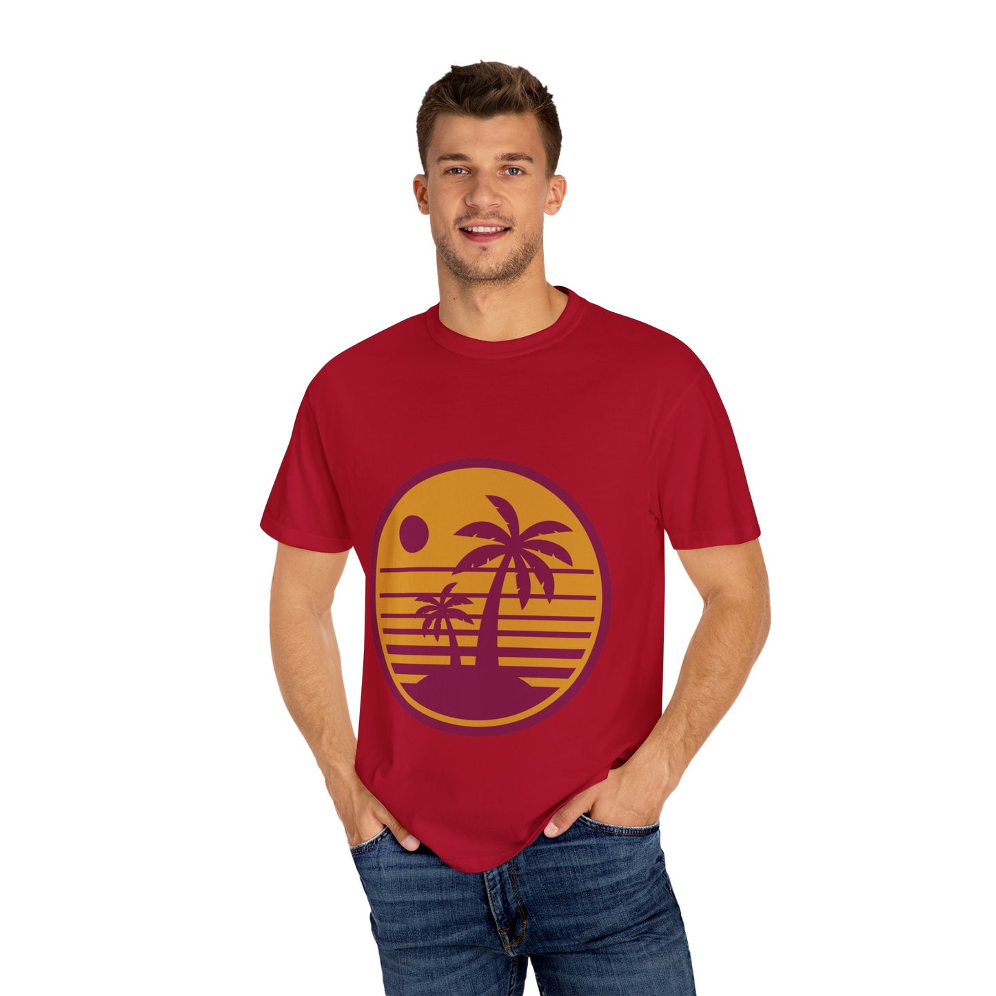 Retro Palm Tree Sunset Unisex T-Shirt