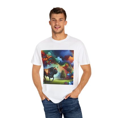 Colorful Bull Graphic Unisex T-shirt for Nature Lovers