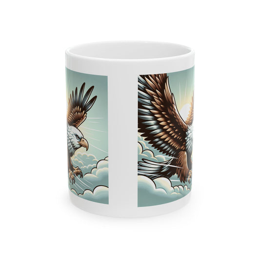 Majestic Eagle Ceramic Mug - 11oz & 15oz | Nature-Inspired Coffee Cup