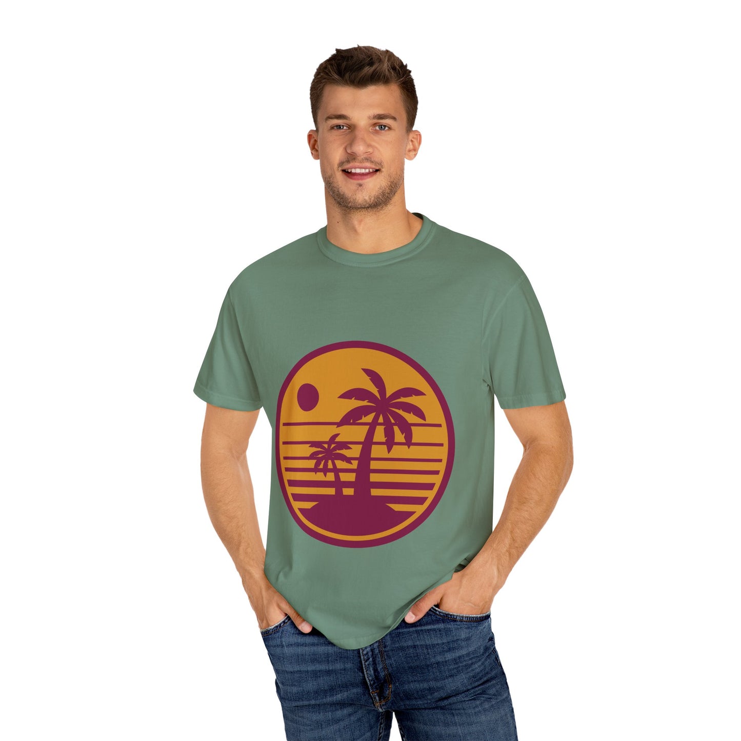 Retro Palm Tree Sunset Unisex T-Shirt