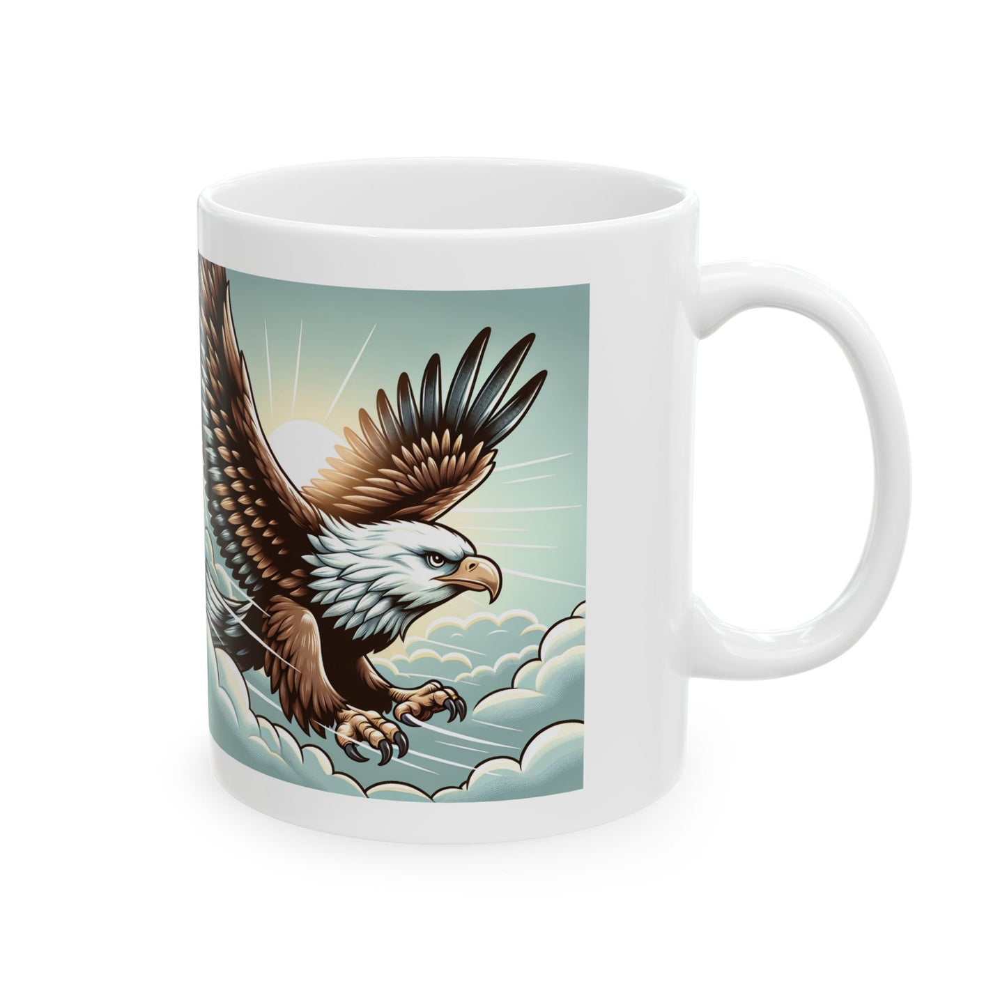 Majestic Eagle Ceramic Mug - 11oz & 15oz | Nature-Inspired Coffee Cup