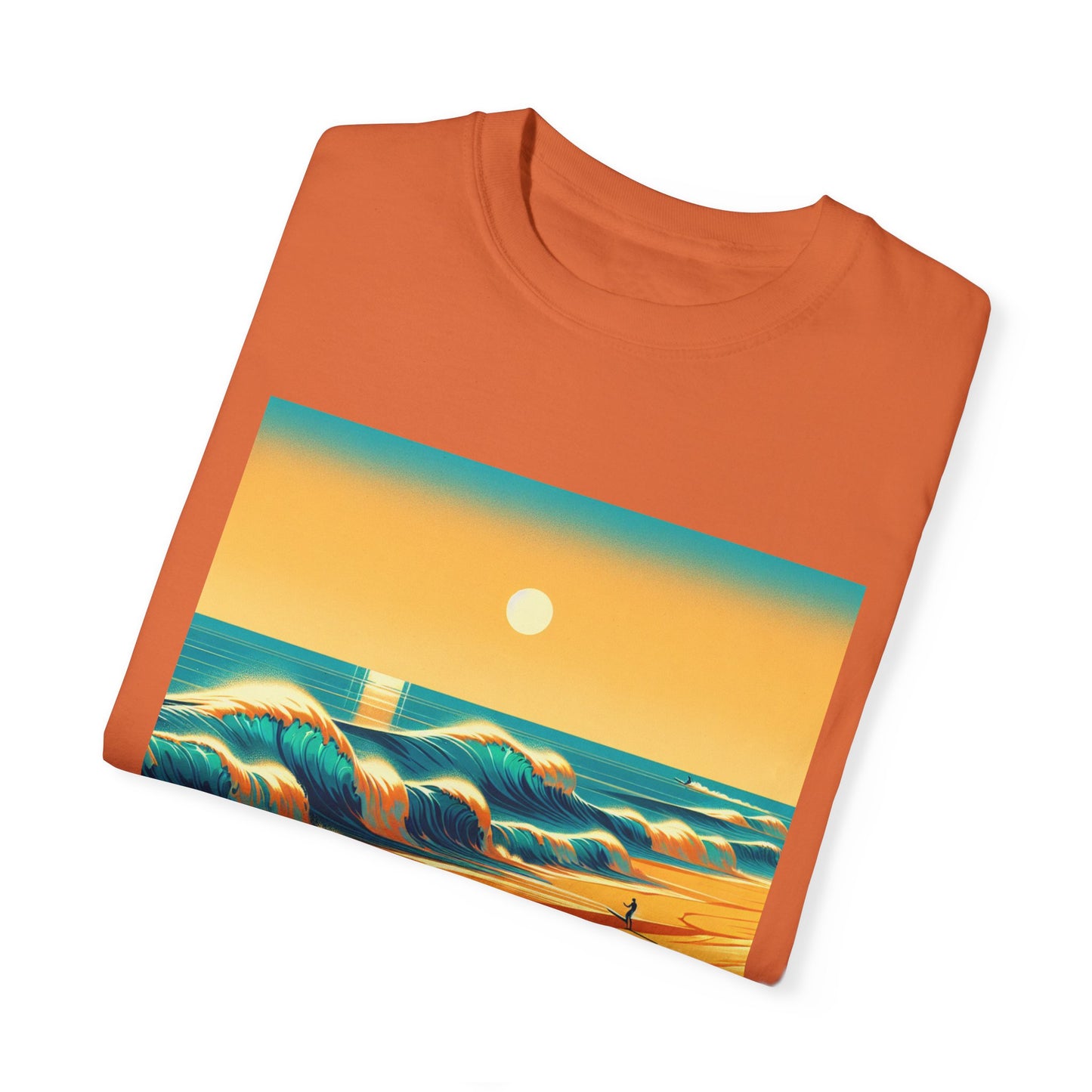 Sunset Waves Unisex Garment-Dyed T-Shirt - Beach Vibes for Summer Adventures