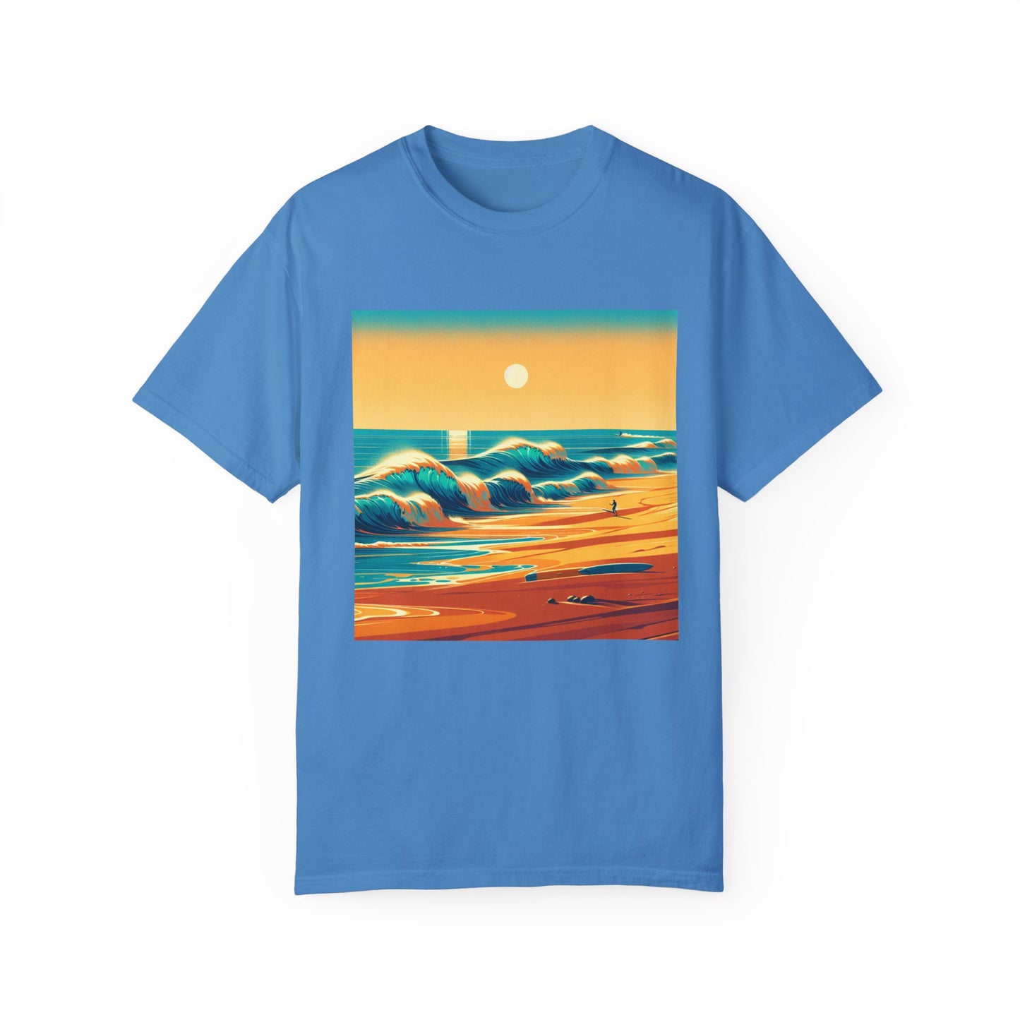 Sunset Waves Unisex Garment-Dyed T-Shirt - Beach Vibes for Summer Adventures