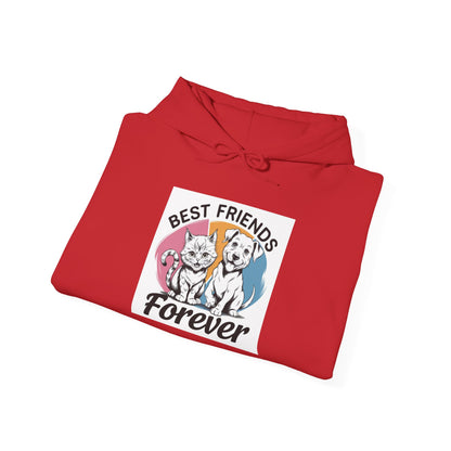 Best Friends Forever Unisex Hoodie - Cute Cat & Dog Design