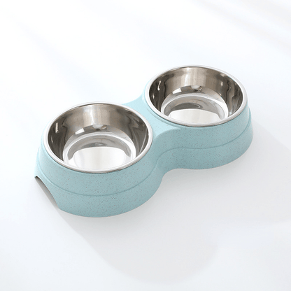 Double Pet Bowls Dog Food Water Feeder Stainless Steel Pet Drinking Dish Mağazam