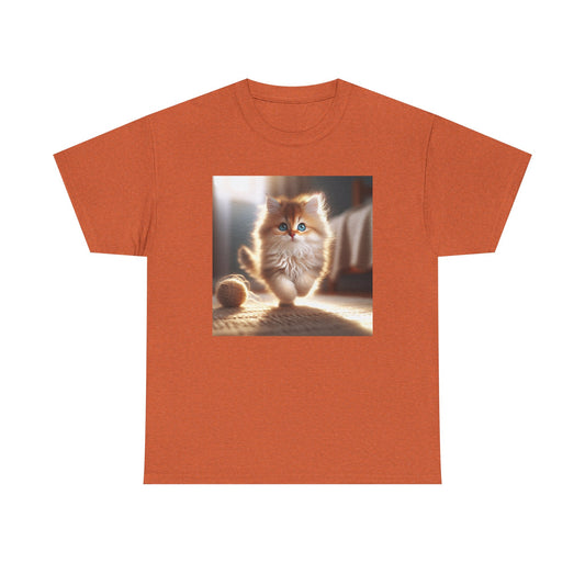 Cute Cat Unisex Heavy Cotton Tee - Perfect Gift for Cat Lovers