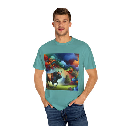 Colorful Bull Graphic Unisex T-shirt for Nature Lovers