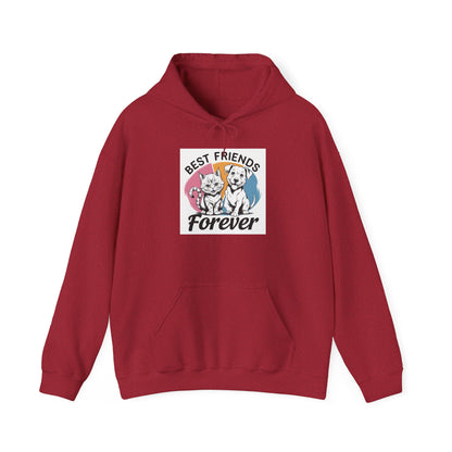 Best Friends Forever Unisex Hoodie - Cute Cat & Dog Design