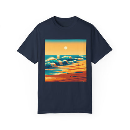 Sunset Waves Unisex Garment-Dyed T-Shirt - Beach Vibes for Summer Adventures