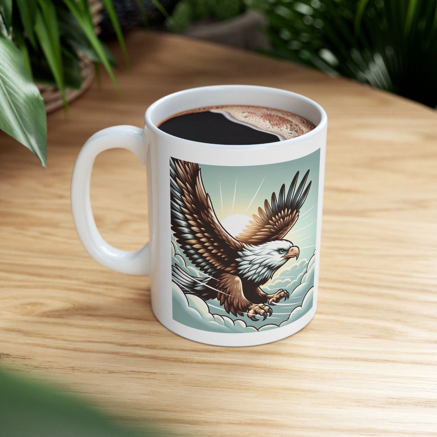 Majestic Eagle Ceramic Mug - 11oz & 15oz | Nature-Inspired Coffee Cup