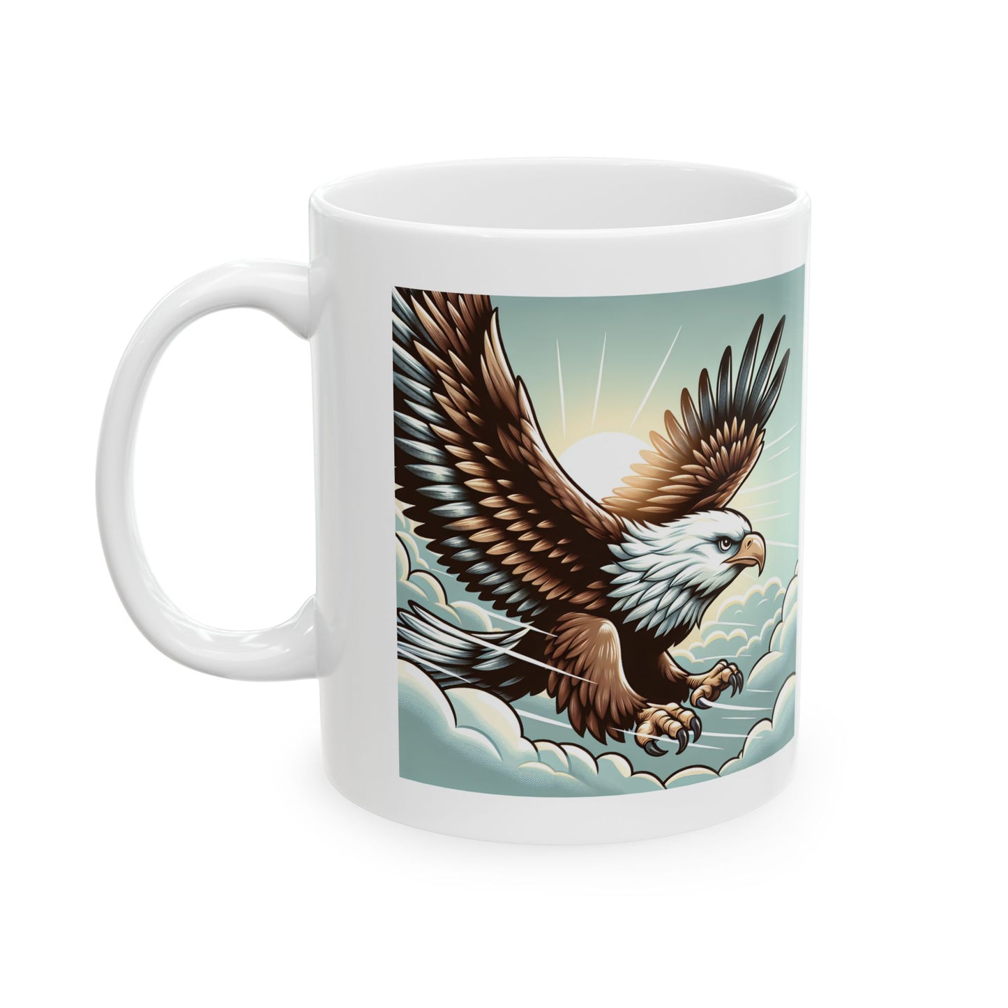 Majestic Eagle Ceramic Mug - 11oz & 15oz | Nature-Inspired Coffee Cup